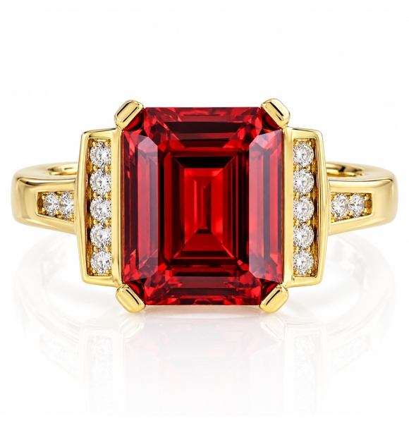 Anillo de Opalo de Fuego en Plata con un Baño de Oro 14K
