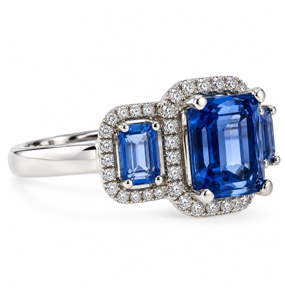 Anillo de Plata .925 con 3 Gemas de Alejandrita