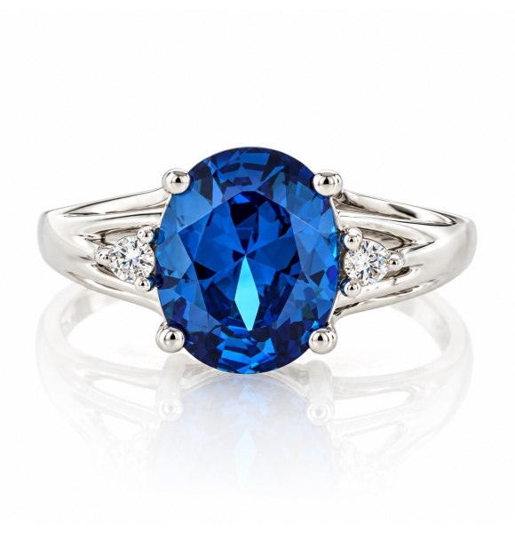 Anillo de Plata Esterlina con Topacio Azul