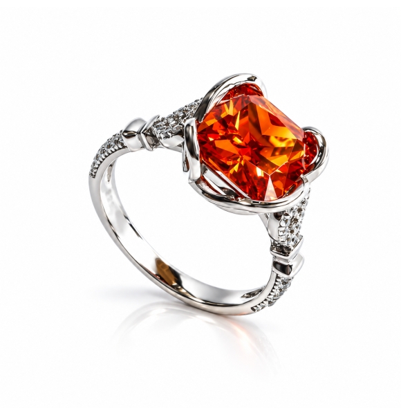 Anillo de Opalo de Fuego Con Plata