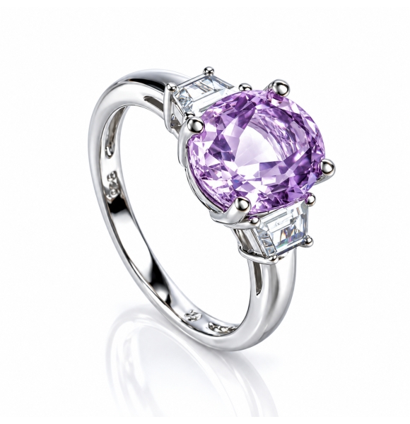 Anillo de Alejandrita en Plata .925 ( Azul/Morado )