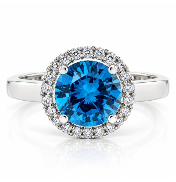 Hermoso Anillo de Plata .925 con Topacio Azul