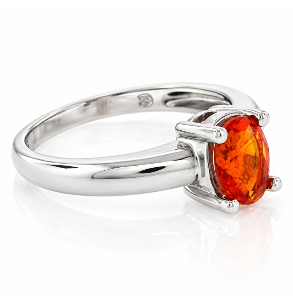 Anillo de Plata con Ópalo de Fuego Genuino