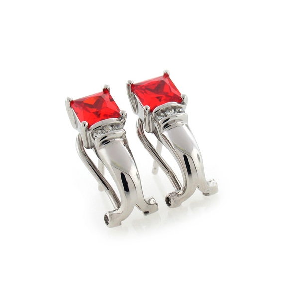 Hermosos Aretes de Plata .925 con Gemas de Ópalo de Fuego