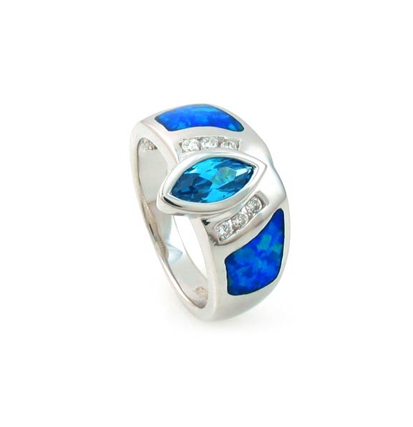 Anillo de Plata con Topacio Azul