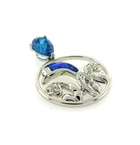 Opalo Australiano con Topacio Azul Forma de Delfin