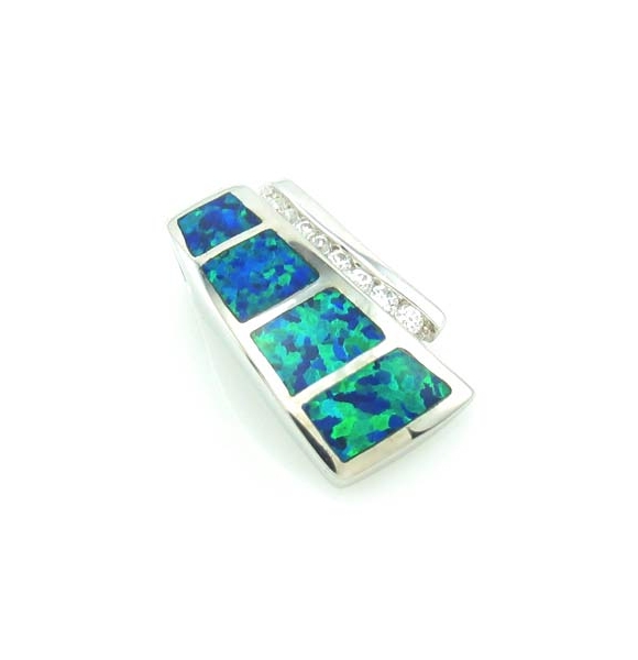 Dije de Ópalo Australiano en Plata Fina De Ley .925