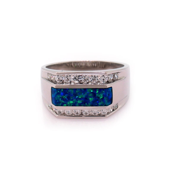 Australian Opal Mens Ring