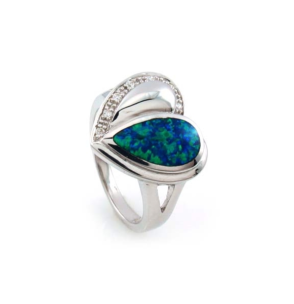 Anillo de Plata con Opalo Australiano