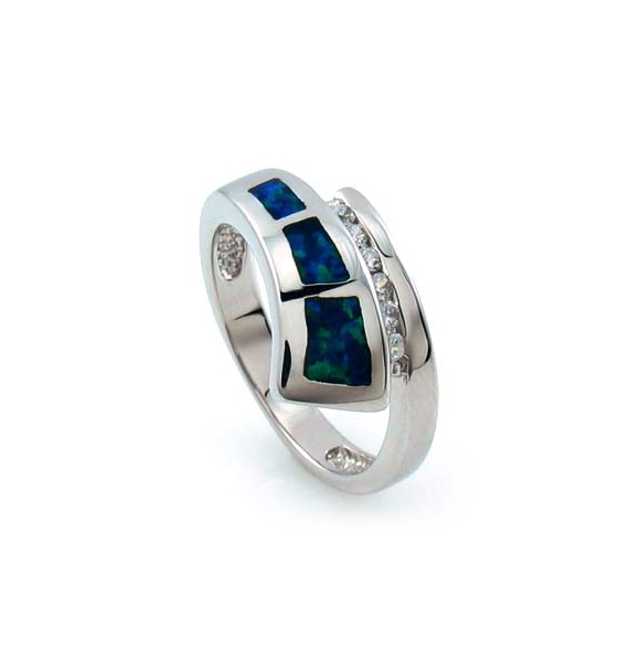Anillo de Opalo Azul y Verde