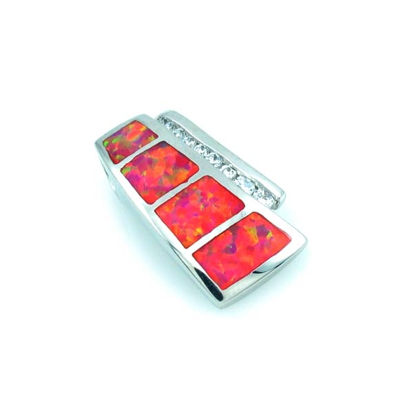 Hermoso Dije de Plata .925 con Ópalo Australiano Rosa