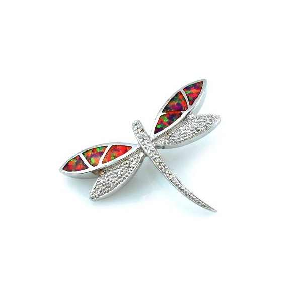 Dije de Plata .925 con Opalo Australiano Rosa