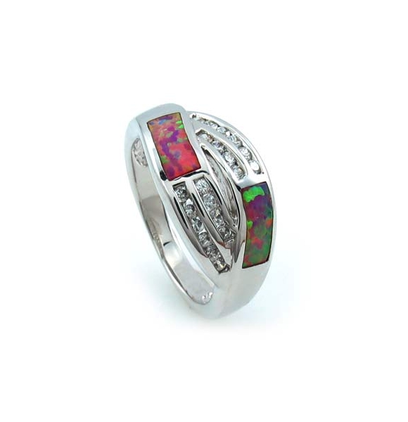 Anillo de Plata con Opalo Australiano Rosa