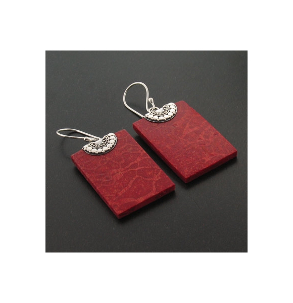 Aretes de Plata .925 con Coral Rojo Genuino