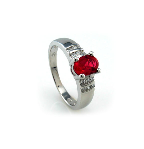 Sterling Silver Ruby Ring