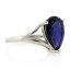 Anillo de Zafiro Azul en Corte de Pera