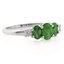 Anillo de Plata .925 con 3 Gemas de Esmeralda