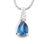 Elegante Dije de Topacio Azul en Plata Fina .925