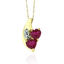 10K Yellow Gold Ruby Heart Pendant Necklace