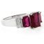 3 Emerald Cut Stone Ruby Ring