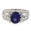 Anillo de Zafiro Azul en Plata de Ley .925