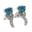 Alexandrite Color Change Post Back Silver Earrings Bluish to Green