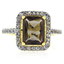 Genuine Emerald Cut Smoked Topaz Sterling Silver Ring