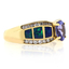 Solid Gold Black Opal Ring with Tanzanite