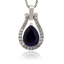Elegante Dije de Plata Fina .925 con Zafiro Azul