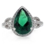 Very Elegant Pear Cut Micro Pave Emerald Ring Very Elegant Pear Cut Micro Pave Emerald Ring