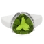 Peridot Ring Big Trillion Cut Stone