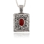 Dije de Plata Fina .925 con Coral Rojo