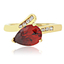 Anillo de Opalo Cereza en Plata de Ley con Baño de Oro 14K