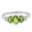 Anillo de Plata de Ley con 3 Piedras de Peridoto
