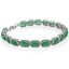 Hermosa Pulsera de Esmeralda en Plata de Ley .925