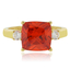 Anillo de Opalo Cereza Mexicano en Plata con Baño de Oro 14K