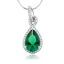 Hermoso Dije con Esmeralda en Plata Fina .925