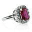 Encantador Anillo de Plata .925 con Rubí Rojo