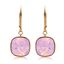 Aretes de Cristal Swarovski Rosa con Baño de Oro 18K