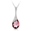 Collar Gota Rosa Swarovski con Baño de Oro Blanco 18K