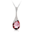 18K White Gold Plated Pink Tear Swarovski Crystal Necklace