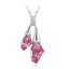 18K White Gold Plated Rose Swarovski Crystal Necklace