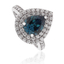 Anillo de Alejandrita corte de Pera en Plata .925