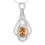 Dije de Zafiro Naranja en Plata de Ley .925