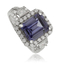 Emerald-Cut Tanzanite Ring in .925 Silver