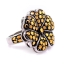 Anillo de Flor con Dos Tonos de Plata .925