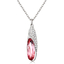 Collar Swarovski Rosa  con Baño de Oro Blanco 18K