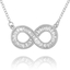 Channel-Set Baguette Infinity Silver Pendant