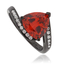 Anillo de Plata Negra con Opalo Mexicano en corte Triangular