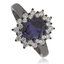 Anillo de Plata Oxidada con Tanzanita de corte Ovalado